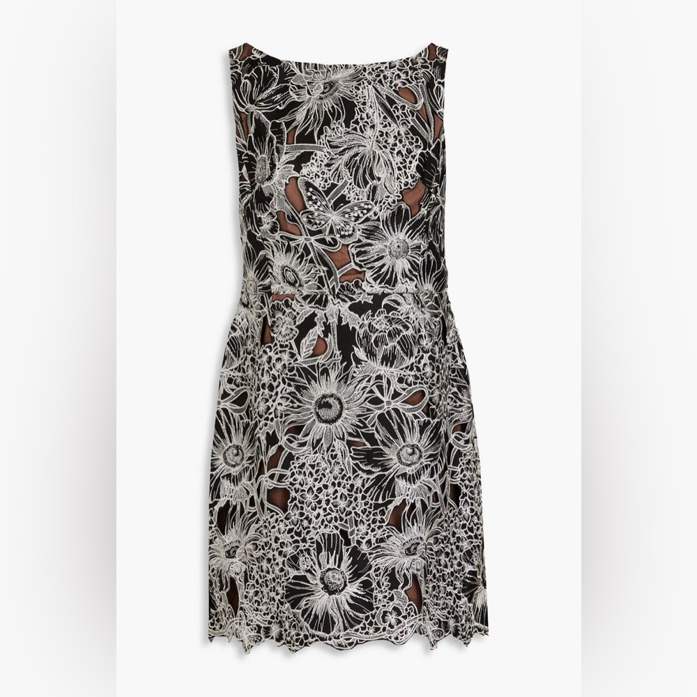 Marchesa Notte guipure lace mini dress size 4 new